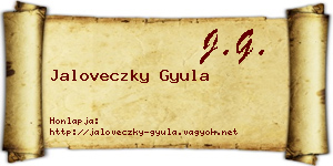 Jaloveczky Gyula névjegykártya